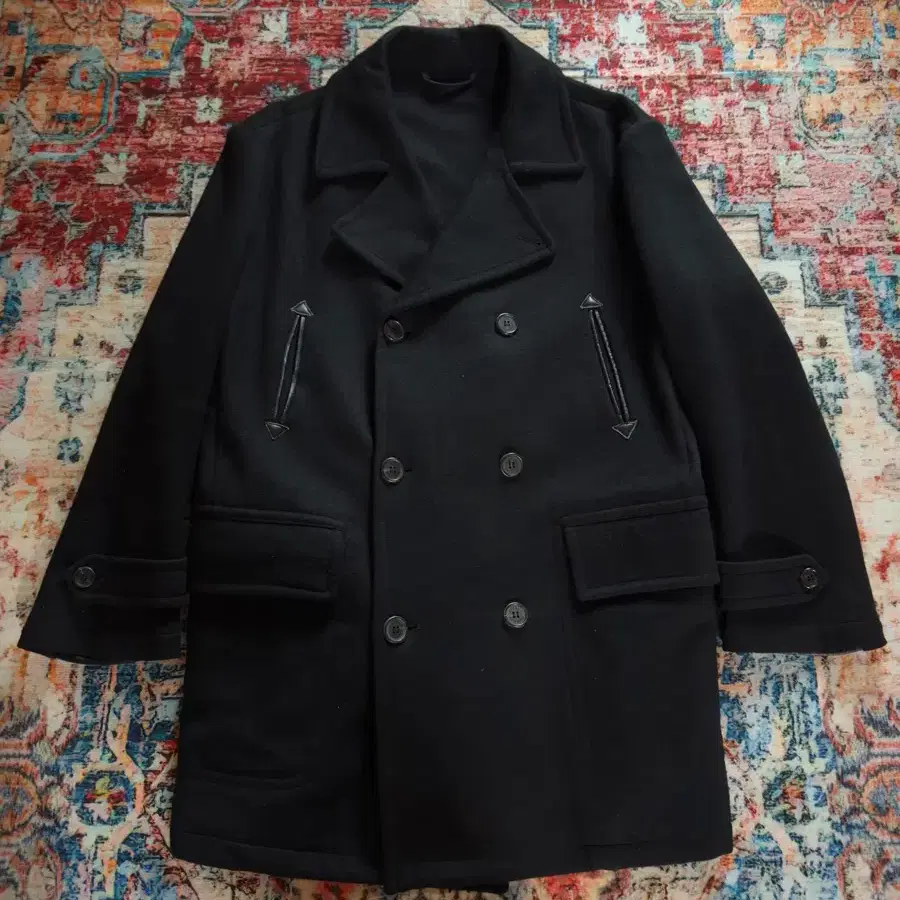 dunhill real leather wool peacoat