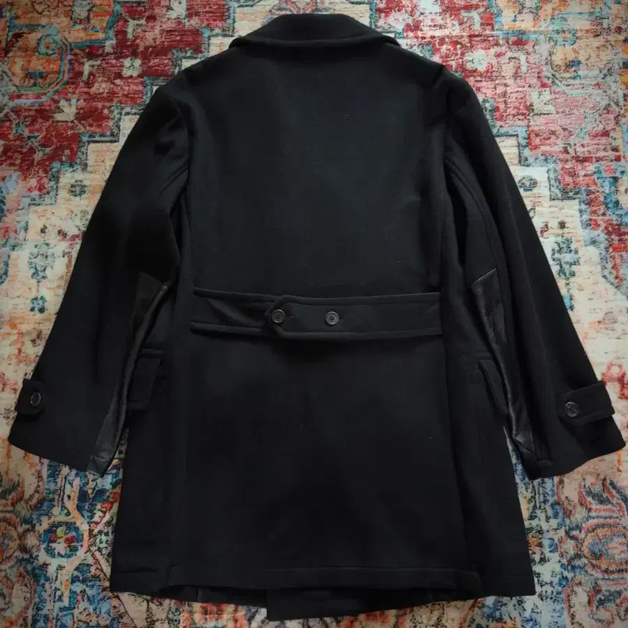 dunhill real leather wool peacoat