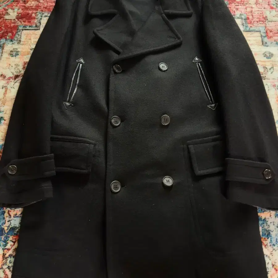 dunhill real leather wool peacoat