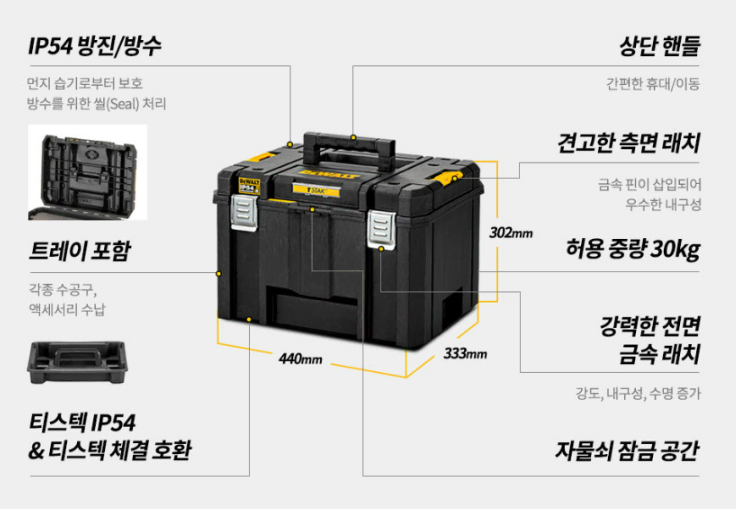 철물점 공구통 먼지습기에 강한 방수방진기능 공사현장 작업박스