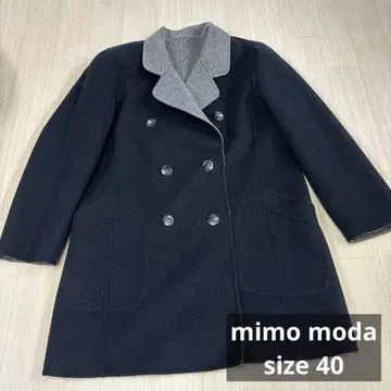 MIMO MODA 울 더블 페이스 리버시블 피코트 블랙 그레이