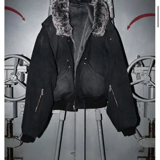 Fur Collar Dual-Sided Bomber Jacket