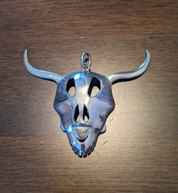 소 머리 버팔로 펜던트 뿔 폭 약 9cm