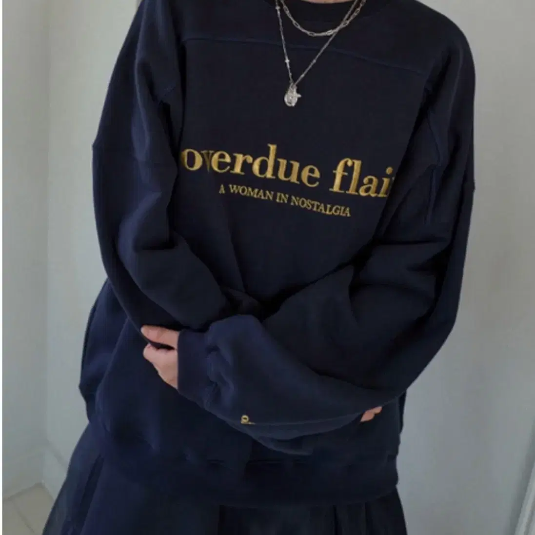 오버듀플레어 NEEDLE OVERSIZE SWEATSHIRT_NAVY