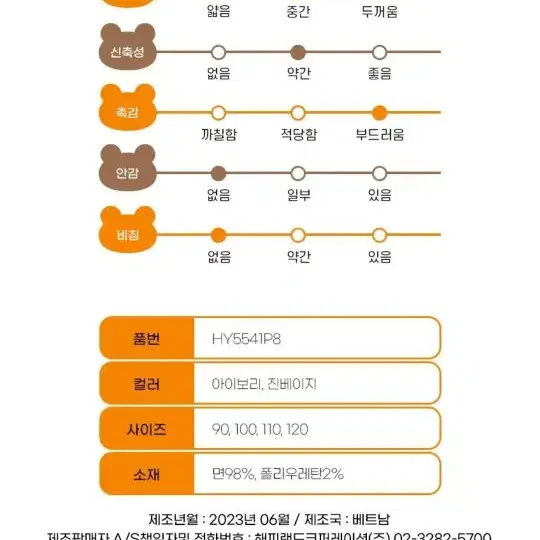 해피랜드 골덴스판바지 110(36M) *새컨디션