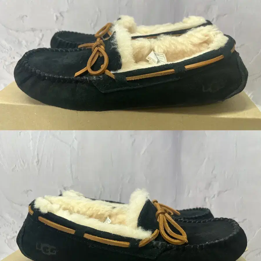 ugg 어그 미국 다코타 슬립온 털로퍼 모카신 검정 240mm