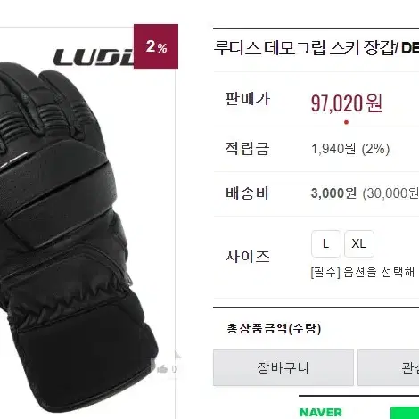 LUDIS DEMO GRIP 루디스 데모 그립 블랙 스키장갑 할인판매