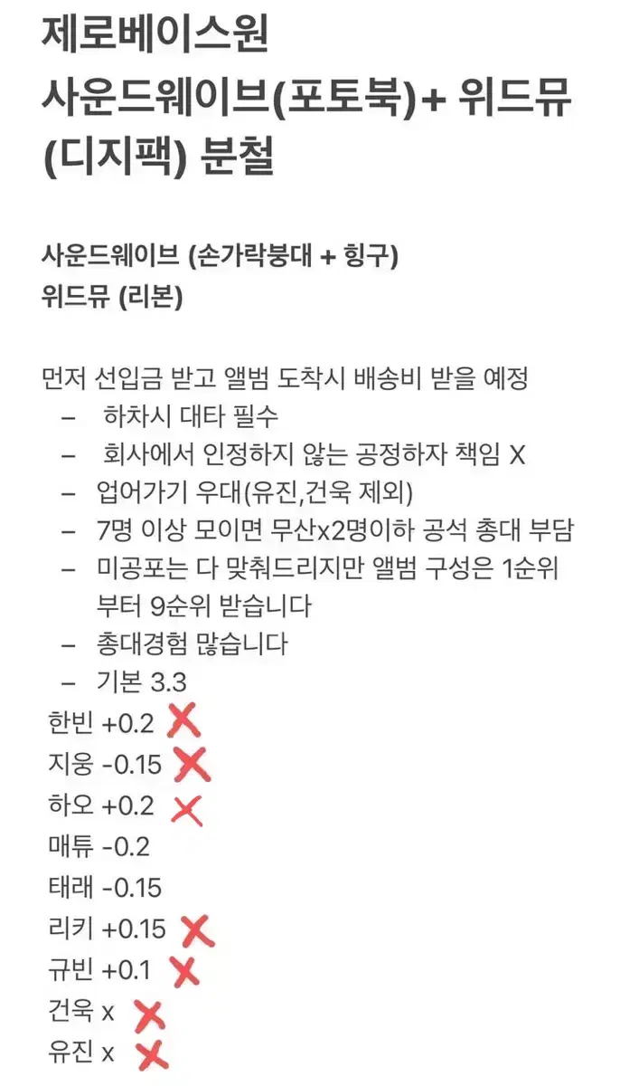 최저가)제로베이스원 5집 분철 포토북+디지팩 사운드웨이브위드뮤