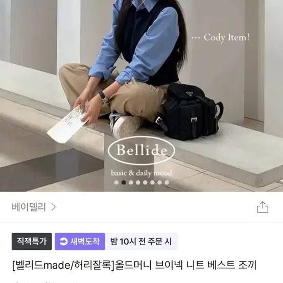 지그재그 베이델리 브이넥 니트 베스트 조끼