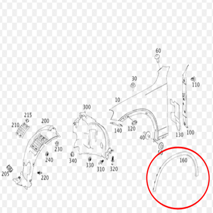 벤츠 253GLC 휠아치몰딩 휀다몰딩 트림 2538850522 0622