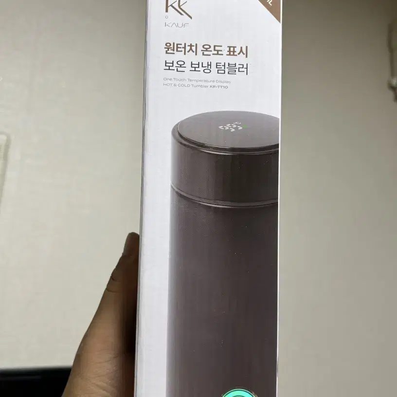 미개봉) KAUF 원터치 온도표시 보온&보냉 스테인리스 텀블러 500ml