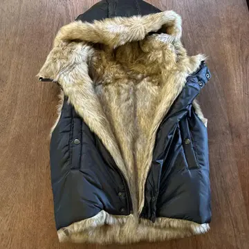 x-girl 리버서블 후드 부착 다운 패딩 베스트