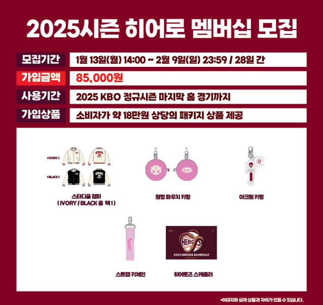 2025 키움 히어로즈 멤버십 키트 일괄