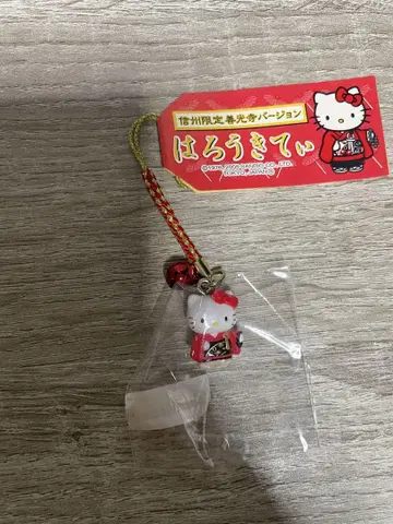 [레어]현지 키티 신슈 한정판 젠코지(선광사) 뿌리박음질 스트랩
