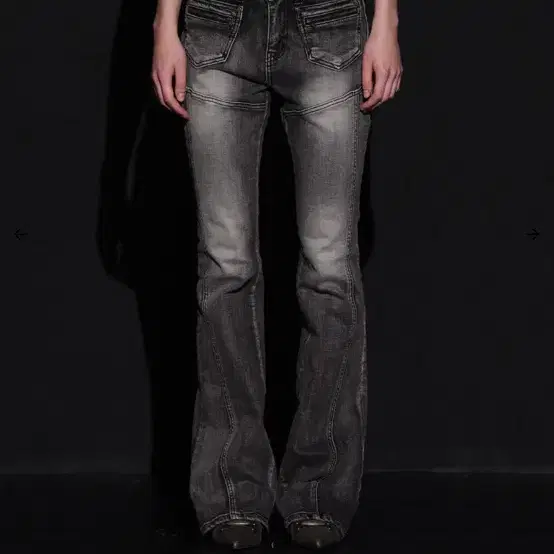 FRONT POCKET BOOTS CUT DENIM PANTS, GRAY