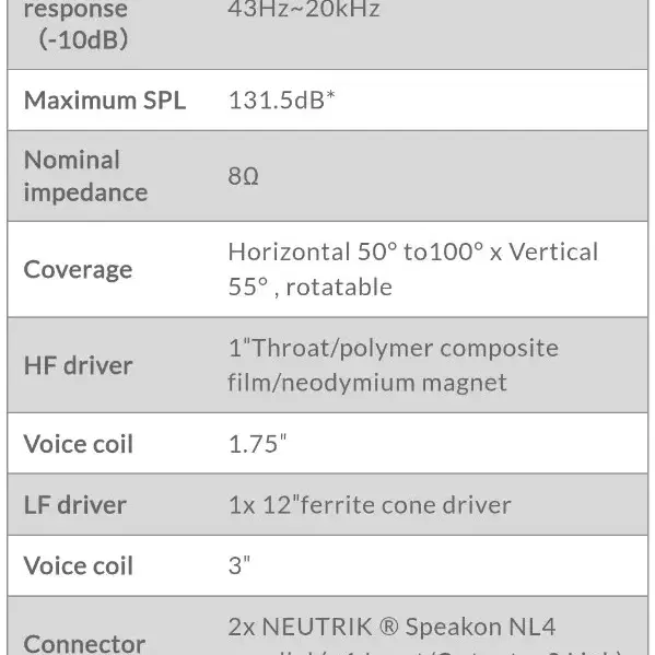 VERITY kh12 1조 JBL MPX300