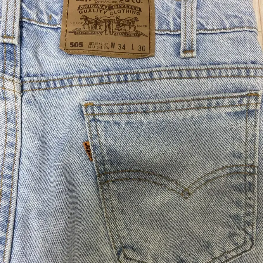 리바이스 levis 505 90s 오렌지탭 연청(30-31)