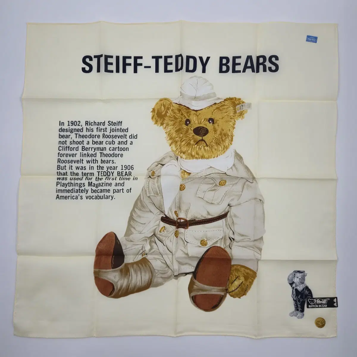 [새상품] STEIFF TEDDY BEARS 슈타이프 정품 손수건 스카프