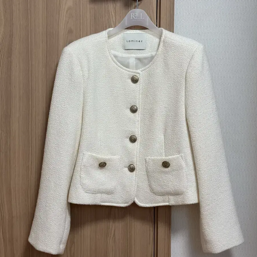 라미네즈 트위드 자켓 tweed button jacket 아이보리 판매합