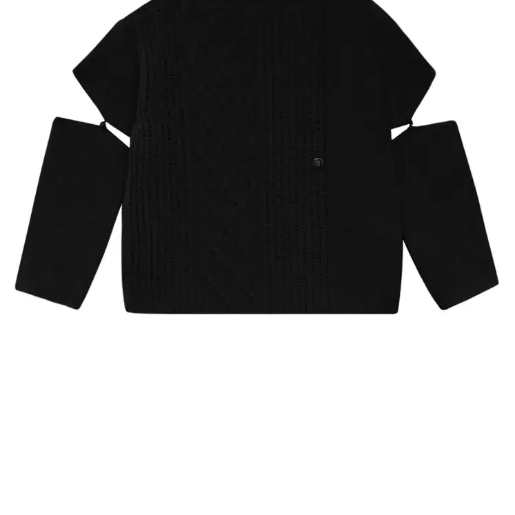 트리밍버드 Sleeve Slit Boat Neck Knit [Black]