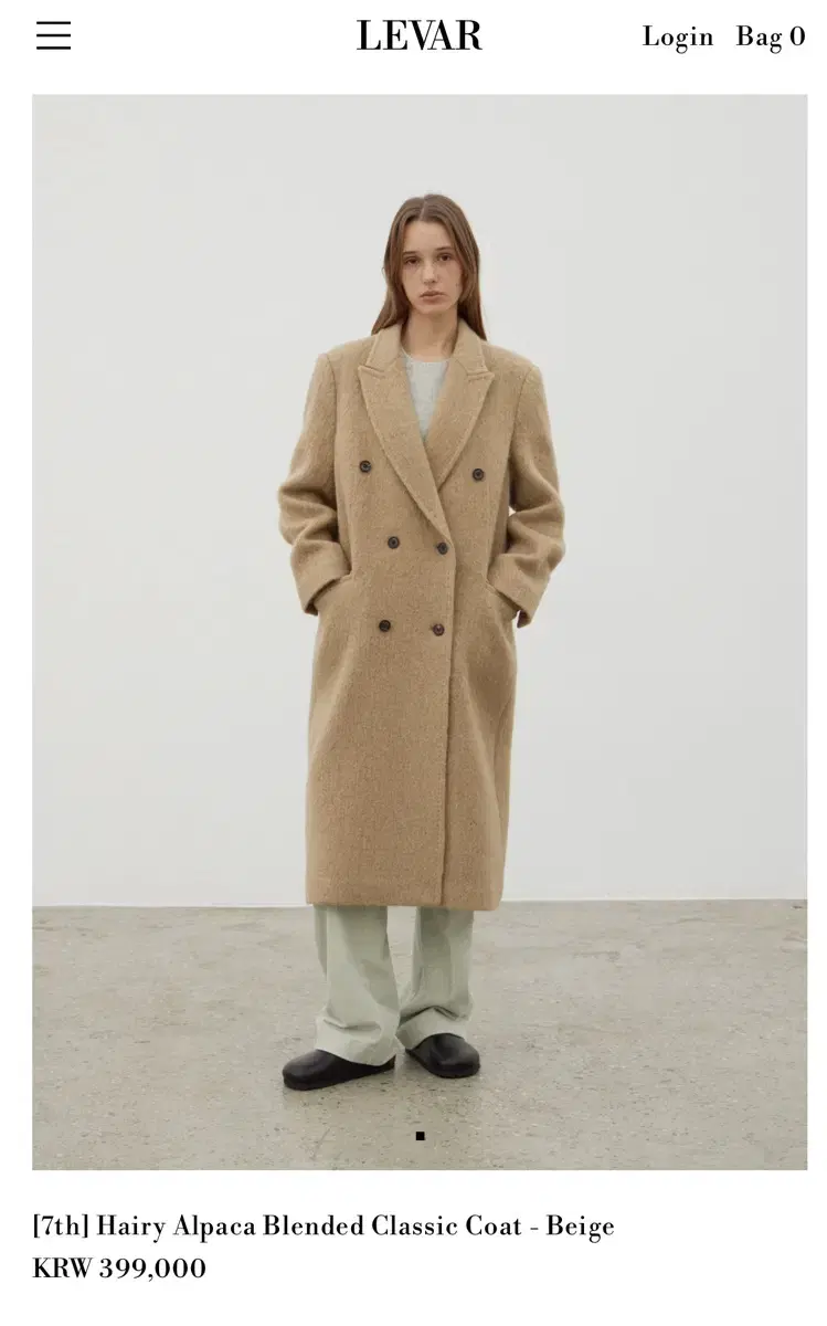 르바 Hairy Alpaca Blended Classic Coat 베이지