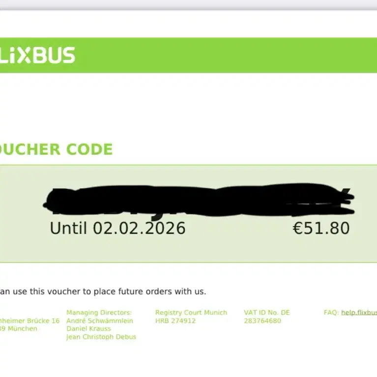 Flixbus 플릭스 버스 바우처