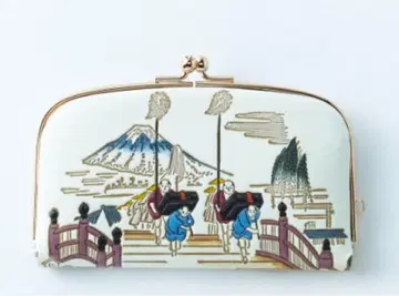 미즈카네 문고본 가죽 '니혼바시' 가마구치 지갑