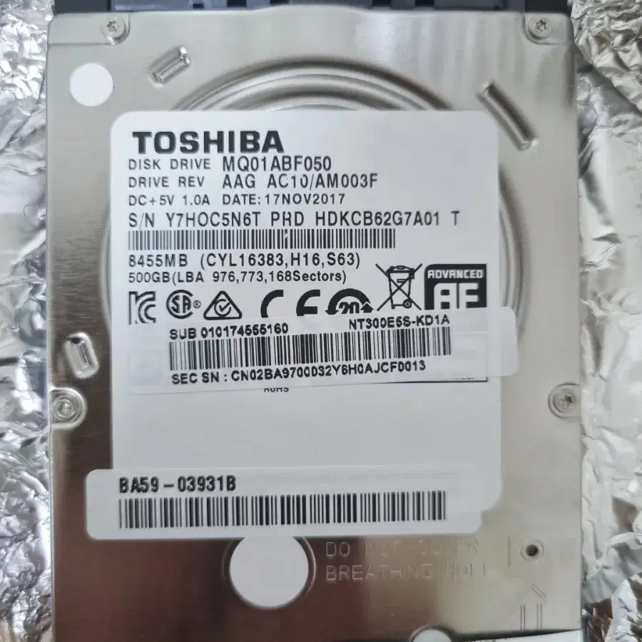 노트북용 HDD 500G