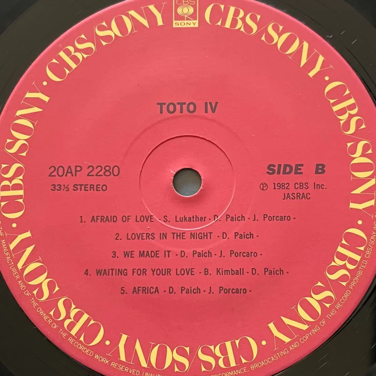 LP : Toto - Toto 4집