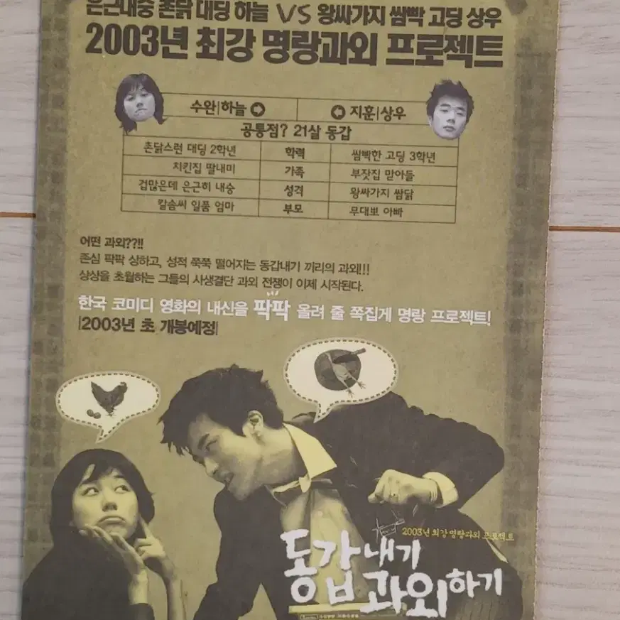 김하늘 권상우 동갑내기과외하기(2003년)엽서