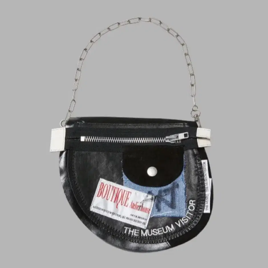 더뮤지엄비지터 damaged archive applique minibag