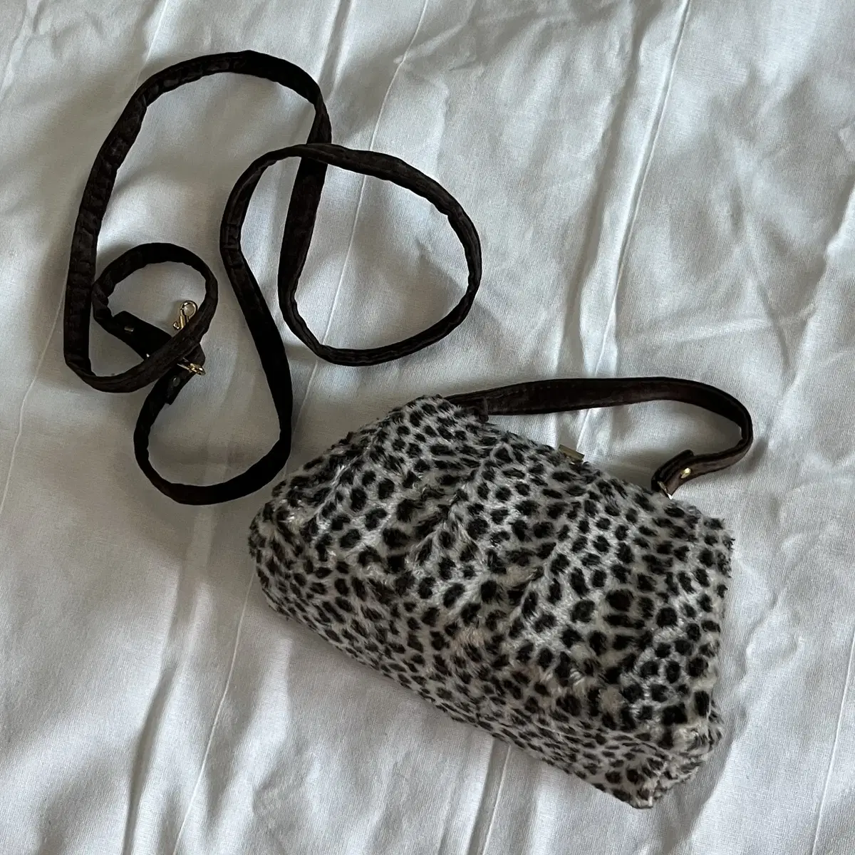 Leopard 2way fake fur mini Bag