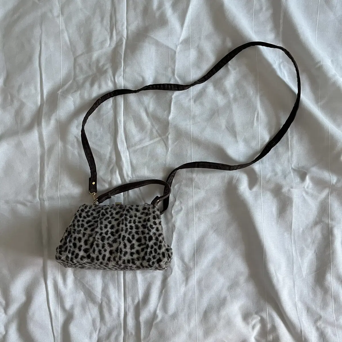 Leopard 2way fake fur mini Bag