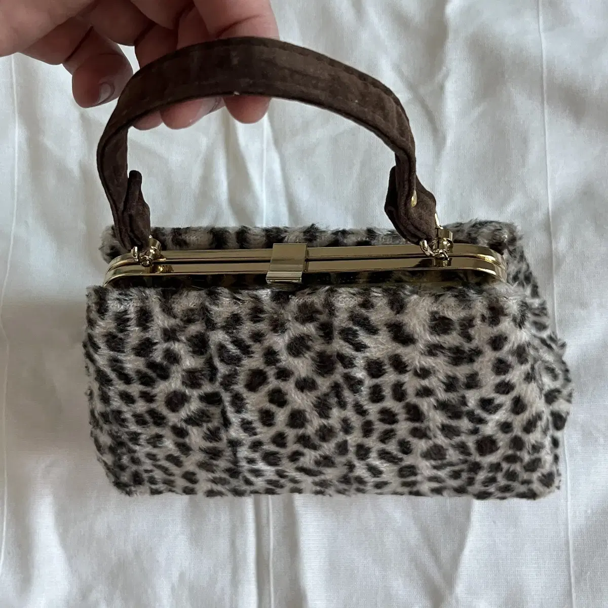 Leopard 2way fake fur mini Bag