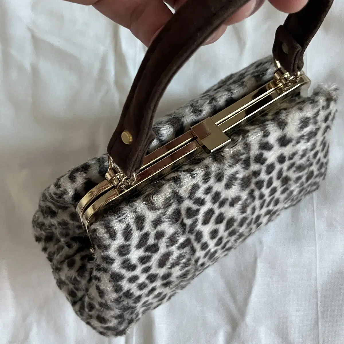 Leopard 2way fake fur mini Bag