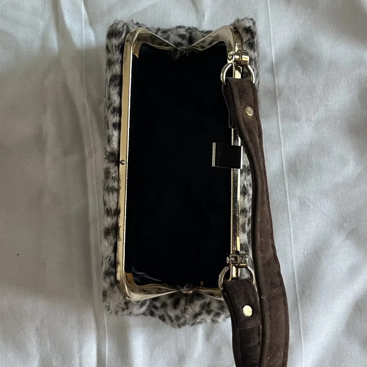 Leopard 2way fake fur mini Bag