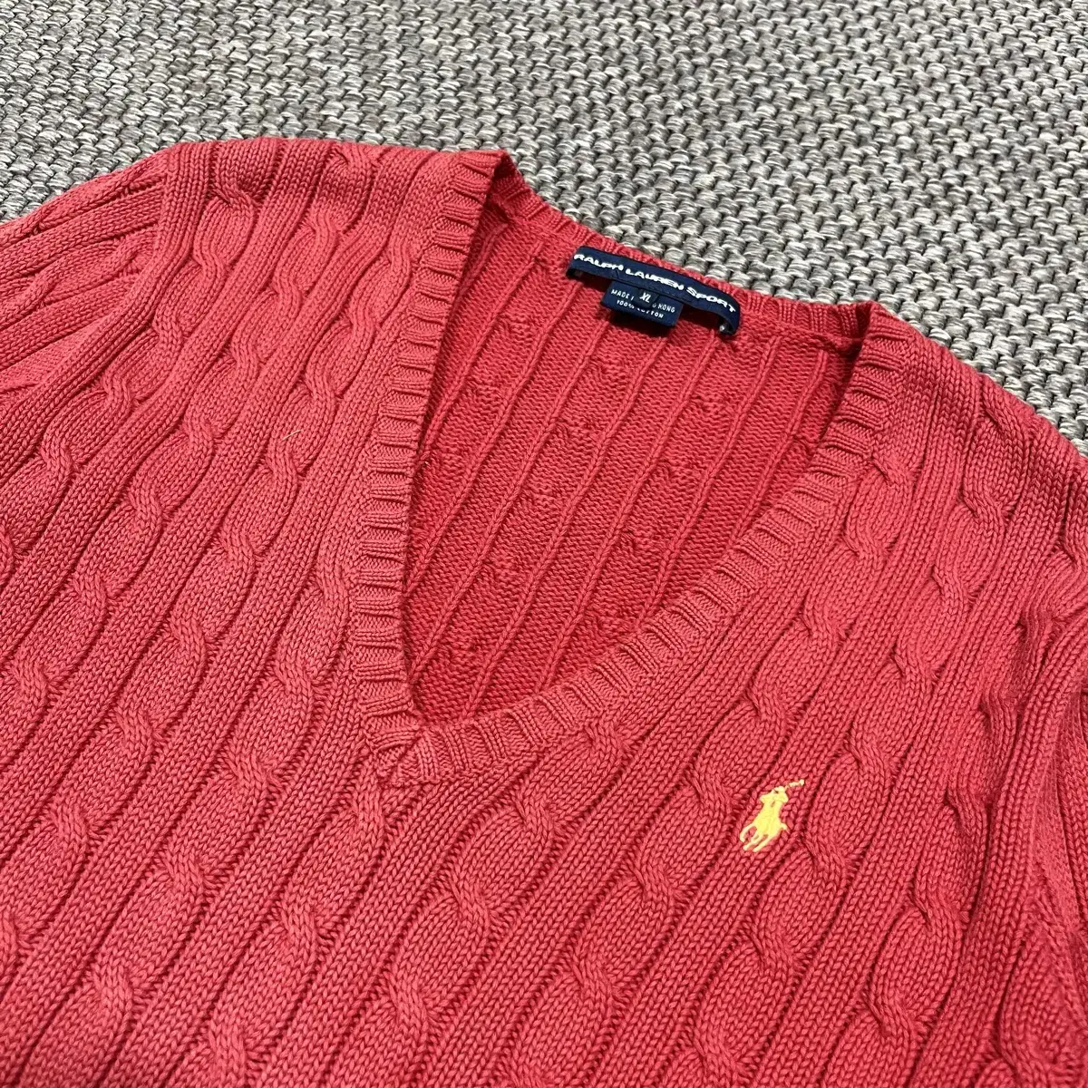 Polo Ralph Lauren Sports Yellow Pony Cable Knit