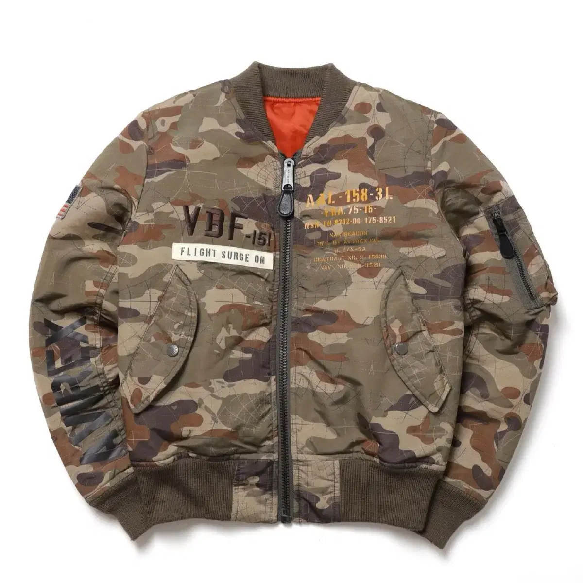 아비렉스 Reversible Camo MA-1 Jacket