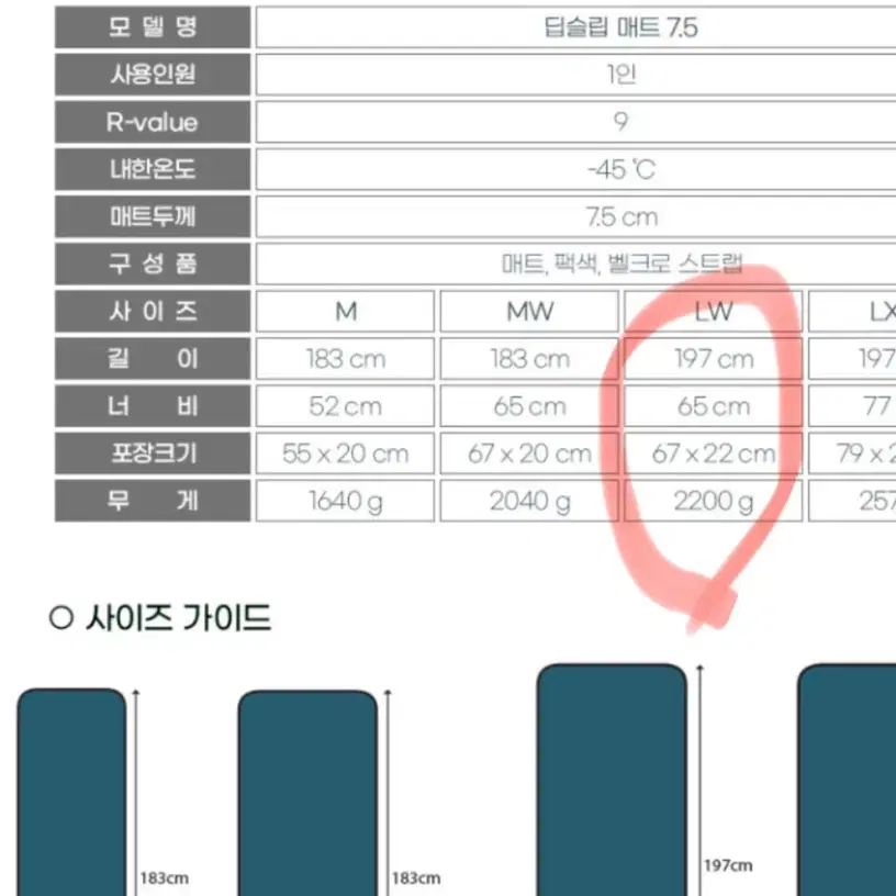 엑스패드 딥슬립 매트 7.5 LW