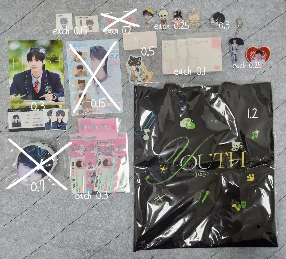 Txt beomgyu soobin taehyun Sanka pre-order benefit ld Tteok memo Tteubusel Badge Keyring