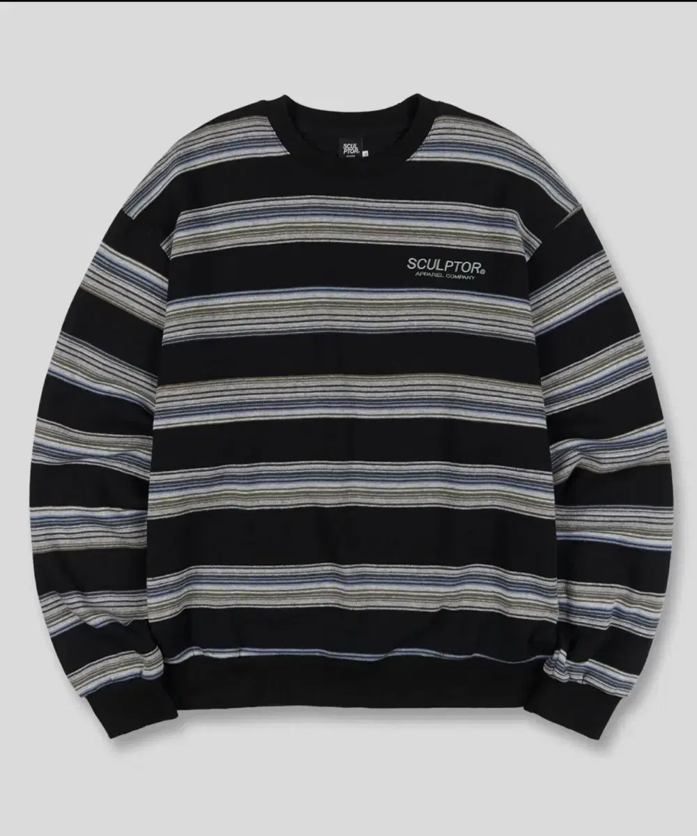 스컬프터 맨투맨 Stripe Vintage Sweatshirt Black