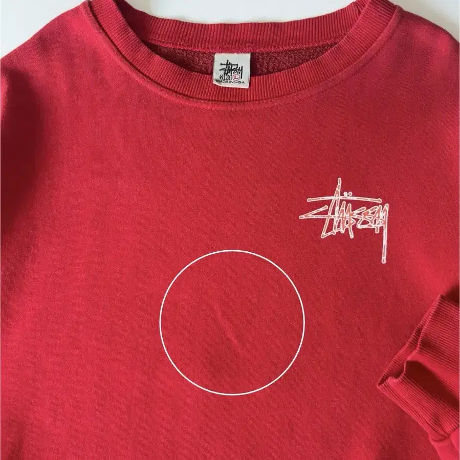 Stussy 90s 레드컬러 스웻셔츠