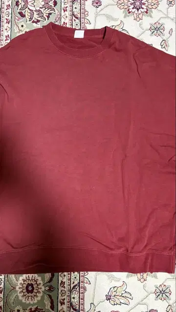 MUHAKU 파일 안감 맨투맨 DARK RED
