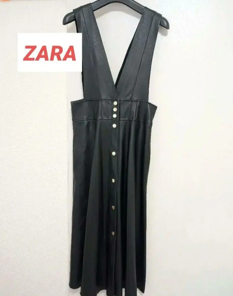 Zara 레더 버튼업 롱원피스 S