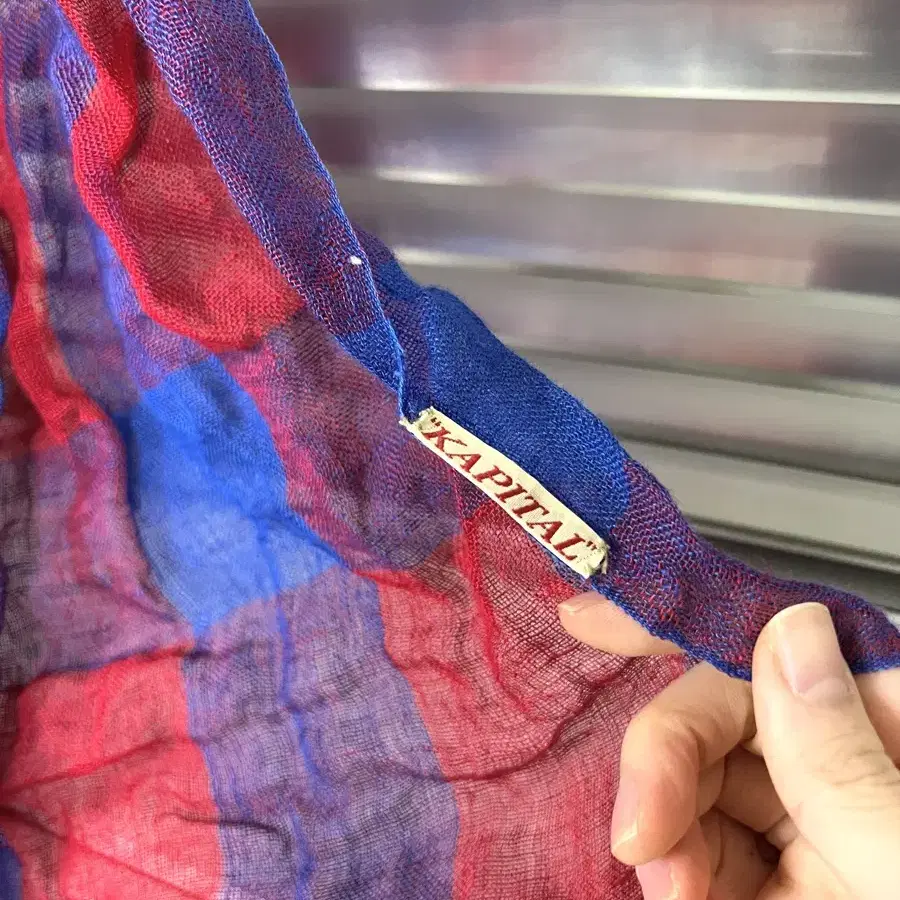 KAPITAL - CHECK SCARF (Red/Blue) 캐피탈 스카프