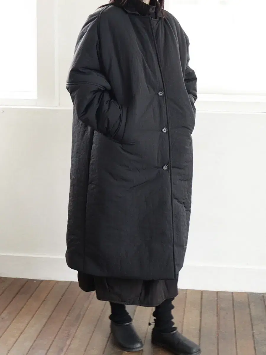 오묘 omyo raglan padding long coat