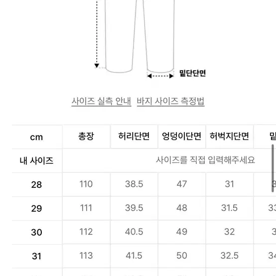 모드나인 MOD1h 데님 팬츠 31