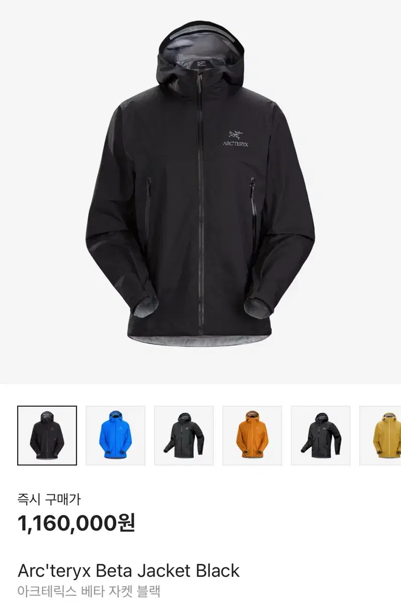 Arcteryx Beta Jacket Black