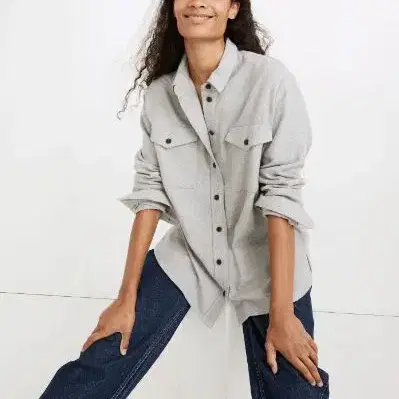 미국 madewell 플란넬 오버핏 셔츠 여성 M