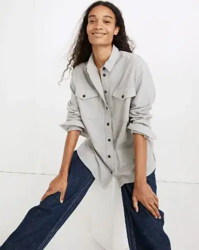 미국 madewell 플란넬 오버핏 셔츠 여성 M